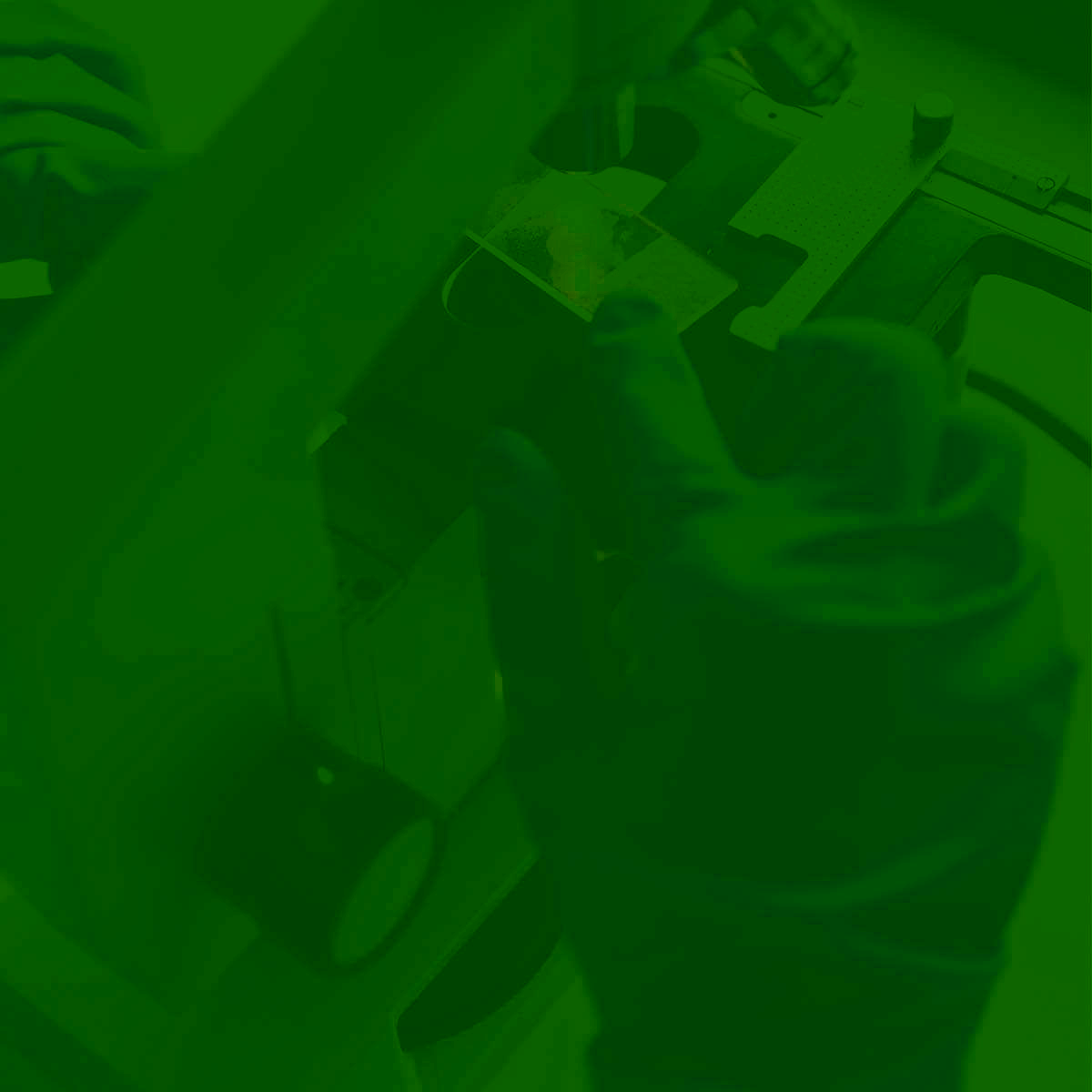 green themed image of someone testing